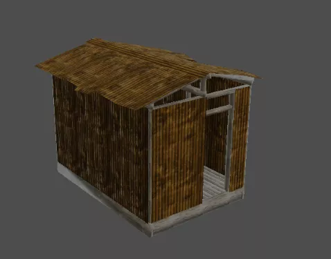 Roof House Building With Balcony 3d model