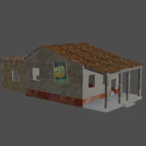 Country House Building Clay Roof 3d model