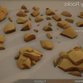 Rock Stone Various Set 3d model