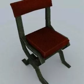 Metal Chair Frame With Wooden Bar 3d model