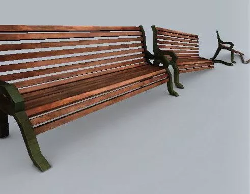 Public Waiting Chair Steel Frame 3d model