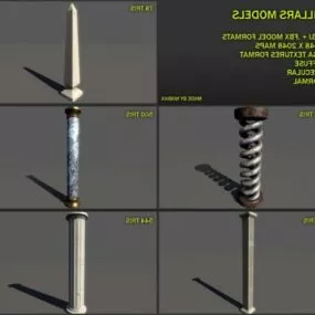 Ancient Pillars Collection 3d model