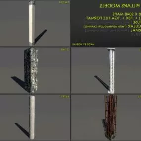 Street Sign Pillar Column 3d model