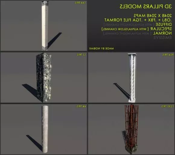 Stone Pillar Column 3d model