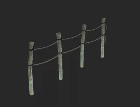Rope Ramp Fence 3d model Rope Ramp Fence 3d model