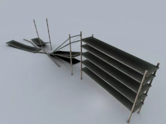 Book Rack With Wooden Frame 3d model