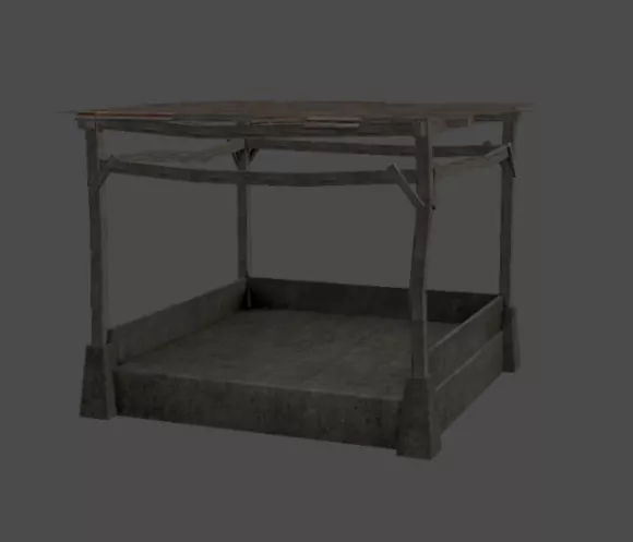 Chinese Ancient Building With Corridor 3d model