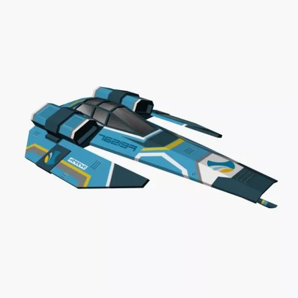Jedi Star Futuristic Spaceship 3d model