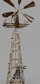 Wood Windmill Building 3d model