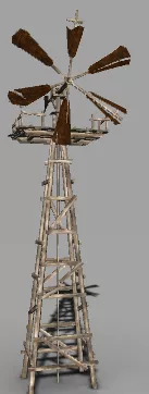 Wood Windmill Building 3d model Wood Windmill Building 3d model
