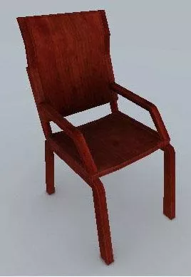 Chair With Paddler Back 3d model