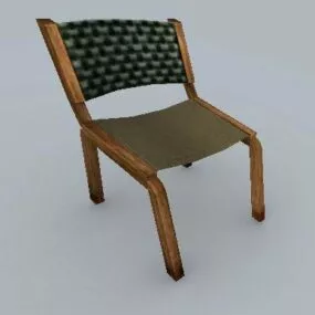 Wooden Cloth Chair 3d model