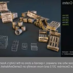 Wooden Crate Box 3d model