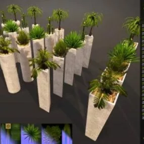 High House Potted Plant 3d model