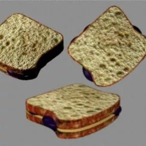 Sandwich With Peanut 3d model