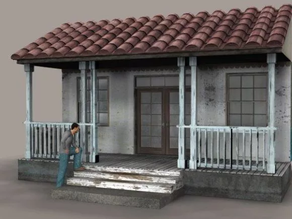 Bates House Building 3d model