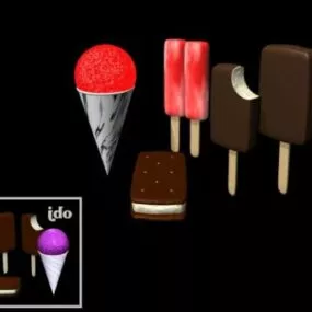 Frozen Ice Cream 3d model