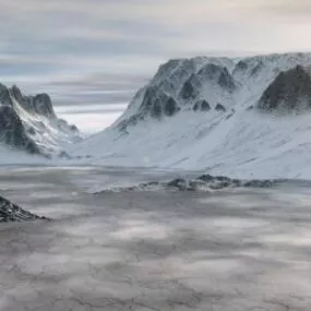 Frozen Snow Mountain Landscape 3d model