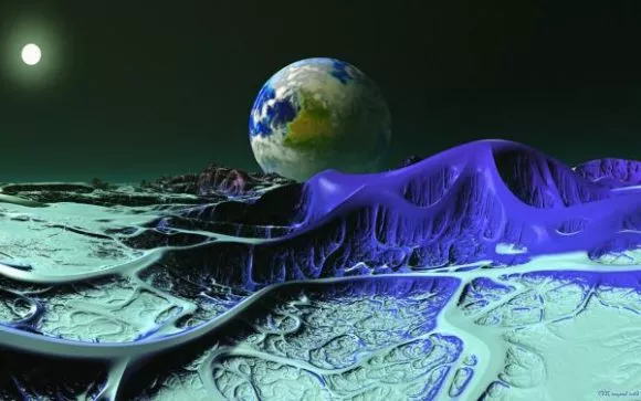 Alien On Moon With Earth 3d model Alien On Moon With Earth 3d model