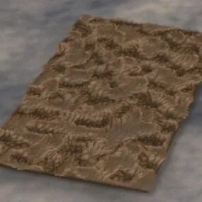 Fur Rug Furniture 3d model