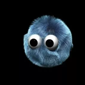 Ball With Fur Character 3d model