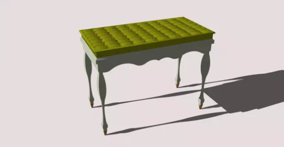 Low Wooden Bench Japanese Style 3d model