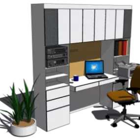 Furniture Computer Work Workstation 3d model