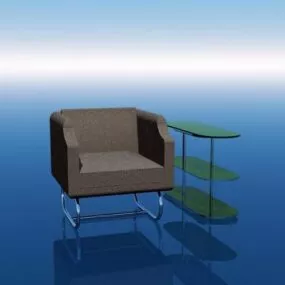 Contemporary Chair With Table 3d model