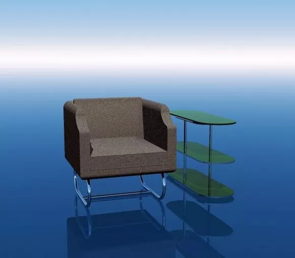 Современный стул со столом Бесплатная 3d модель - .Obj - Open3dModel