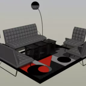Living Room Sofa Chair Tufted 3d model