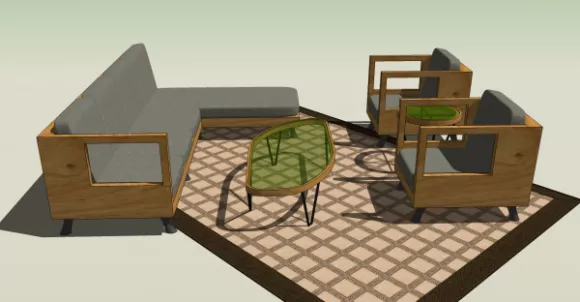 Modern Sofa Multiple Steps Style 3d model