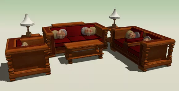 Two Swivel Chair 3d model