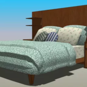 Bed Furniture With Nightstands 3d model