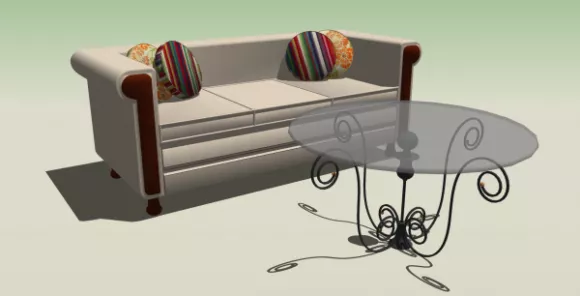 Sofa Bench L Shape, Waiting Sofa For Corner Space 3d model