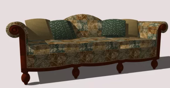 Pillows In Colorful Textiles Set 3d model