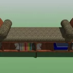 Daybed Sofa Shelf Under 3d model