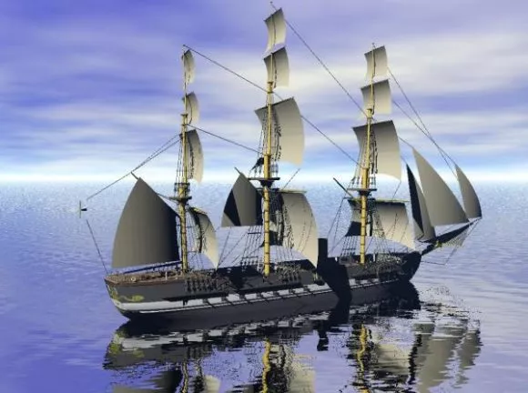 Black Jack Sailing Boat 3d model