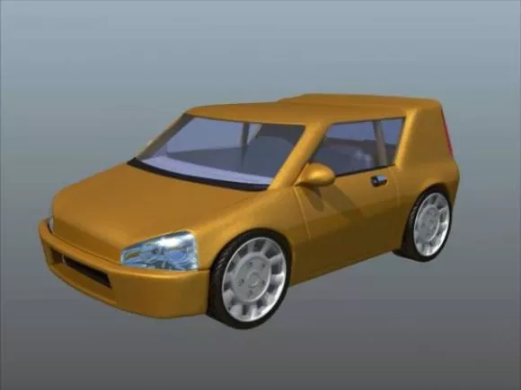 Sedan Car 90s Style 3d model Sedan Car 90s Style 3d model