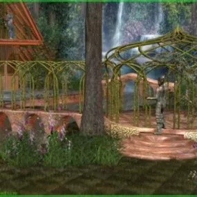 Jungle Gazebo Building 3d model