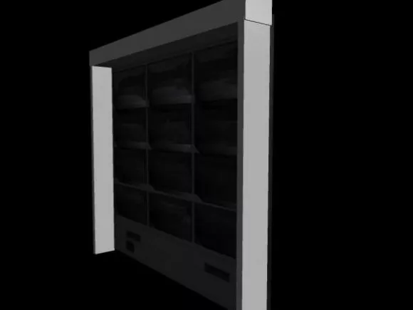 Single Door With Frame On Top Wooden Material 3d model