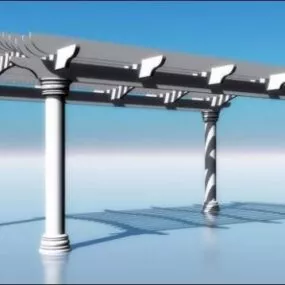 Garden Pergola Antique Style 3d model