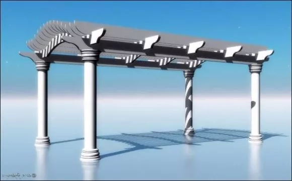 Wooden Pavilion Pergola Free 3d Model - .3ds, .Gsm - Open3dModel