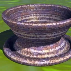 Stone Garden Plant Holder 3d model