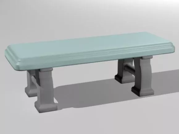 Antique Steel Bench, Curved Frame Bench 3d model