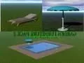 Garden Furniture Pool Umbrella 3d model