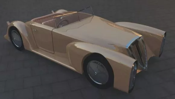 Lowpoly Vehicle With Man Character 3d model