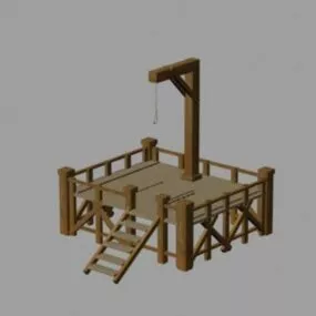 Wooden Gibbet 3d model