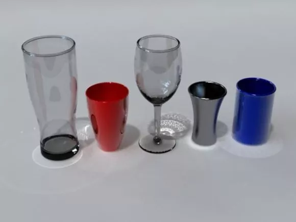 Color Glass Cup Set 3d model Color Glass Cup Set 3d model