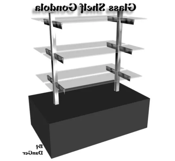 Rack Shelf Black Mdf Wooden 3d model