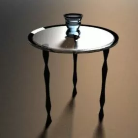 Antique Glass Table With Glass 3d model